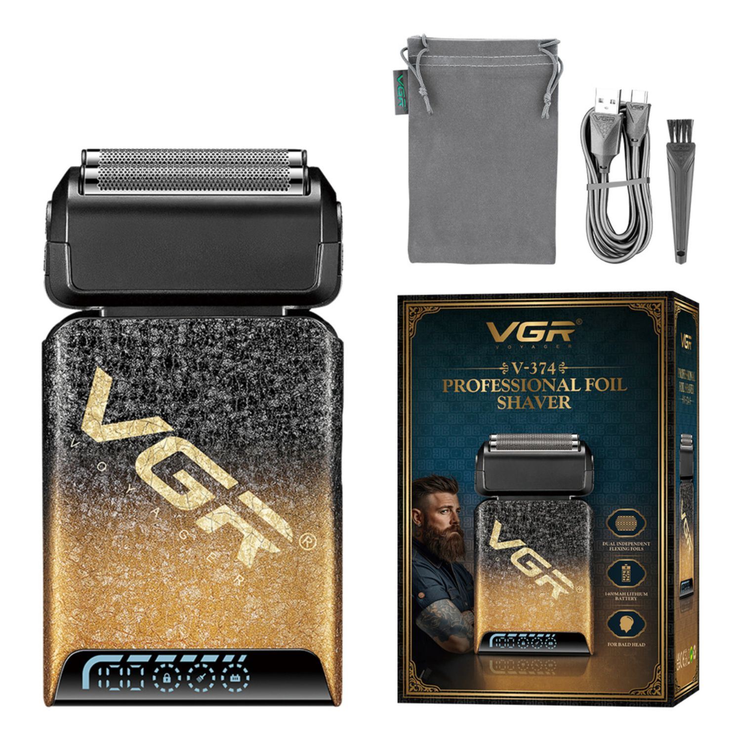 Afeitadora Eléctrica Shaver Profesional Inalámbrica para Rasurado al Ras en Cabeza y Rostro